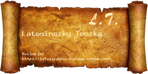 Latosinszky Toszka névjegykártya